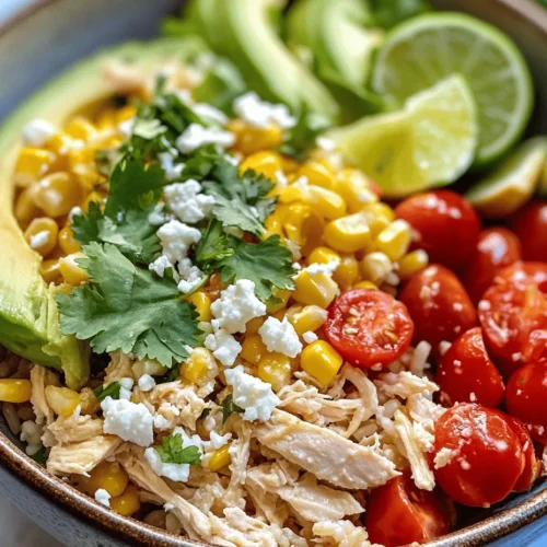 If you’re looking for a dish that combines convenience, flavor, and nutrition, the Easy Street Corn Chicken Rice Bowl is your answer. This vibrant and hearty bowl is a delightful fusion of textures and tastes, bringing together the sweetness of corn, the savory nature of chicken, and the freshness of vegetables, all served over a bed of rice. Its appeal lies not just in its flavor profile but also in its versatility; you can customize it to suit your family’s preferences and dietary needs, making it a staple for busy weeknights or casual gatherings.