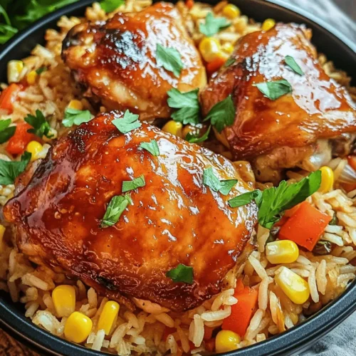 In the fast-paced world we live in, finding time to prepare wholesome meals can often feel like a daunting task. Enter the One-Pan Honey BBQ Chicken Rice, a delightful dish that perfectly marries convenience with flavor. This recipe is designed for those who crave a delicious homemade dinner without the hassle of multiple pots and pans. Imagine succulent chicken thighs simmering in a sweet and tangy honey BBQ sauce, paired with fluffy long-grain rice and vibrant vegetables, all cooked together in one pan.
