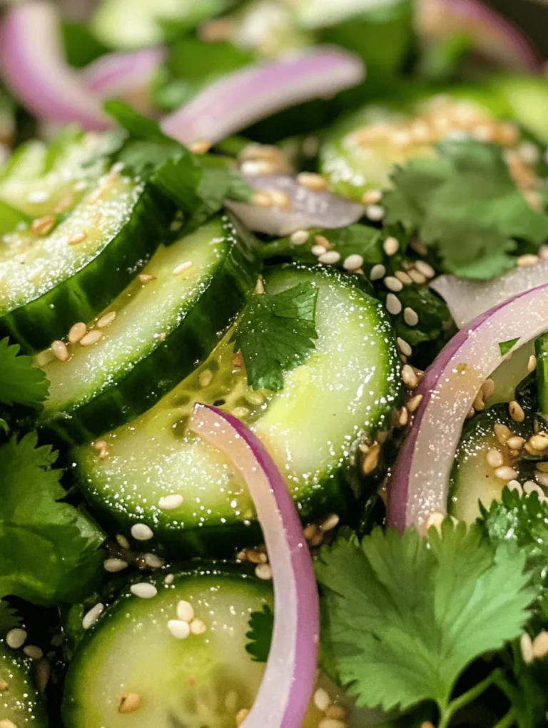 Cucumbers are the star of this salad. Not only do they provide a satisfying crunch, but they are also low in calories and high in water content, making them an excellent choice for hydration. Varieties such as Persian or English cucumbers are often preferred for salads due to their thinner skin and smaller seeds, which contribute to a more delicate texture and flavor. These cucumbers are typically sweeter and less bitter than their garden counterparts.