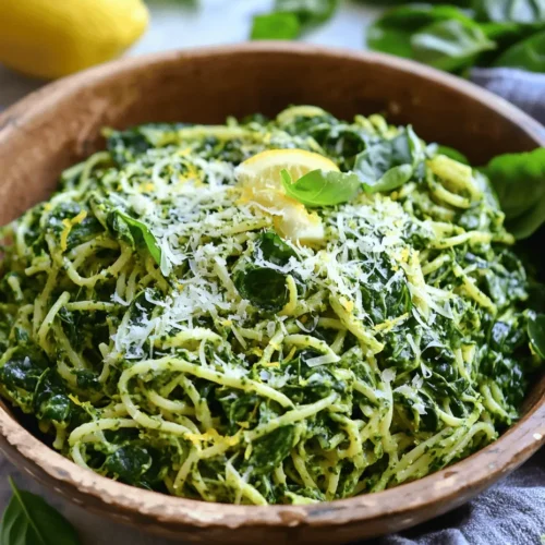 One of the many attributes that make Zesty Lemon Spinach Pasta so appealing is its versatility. This dish can be easily modified to accommodate different tastes and dietary needs. Prefer a gluten-free option? Simply swap out traditional pasta for a gluten-free variety made from brown rice, quinoa, or lentils. Want to boost the protein factor? Add grilled chicken, shrimp, or chickpeas to make it heartier. Vegan? Omit the optional cheese, and you still have a delicious meal that’s satisfying and full of flavor. Whether served as a light lunch, a side dish, or the main course for dinner, this pasta recipe can be tailored to fit any occasion.