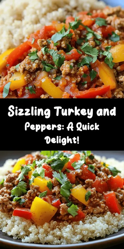 Bring excitement to your dinner table with this Sizzling Ground Turkey and Peppers Delight! This flavorful dish features lean ground turkey sautéed with vibrant bell peppers, garlic, and spices for a hearty, healthy meal. Ready in just 30 minutes, it’s perfect for busy weeknights. Serve it over rice or quinoa and garnish with fresh cilantro for an extra pop. Quick, delicious, and packed with flavor—this recipe is sure to impress!