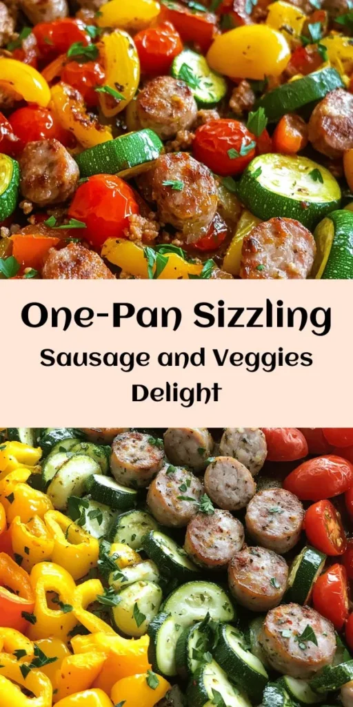 Discover the joy of one-pan meals with this Sizzling Sheet Pan Sausage & Veggies! Featuring juicy Italian sausage and a colorful medley of bell peppers, zucchini, cherry tomatoes, and more, this dish is bursting with flavor. Simply toss your veggies in a savory garlic and herb mix, add the sausages, and roast to perfection. It's quick, healthy, and perfect for busy weeknights. Your family will love it, and clean-up is a breeze! Enjoy a delicious, hassle-free dinner tonight.
