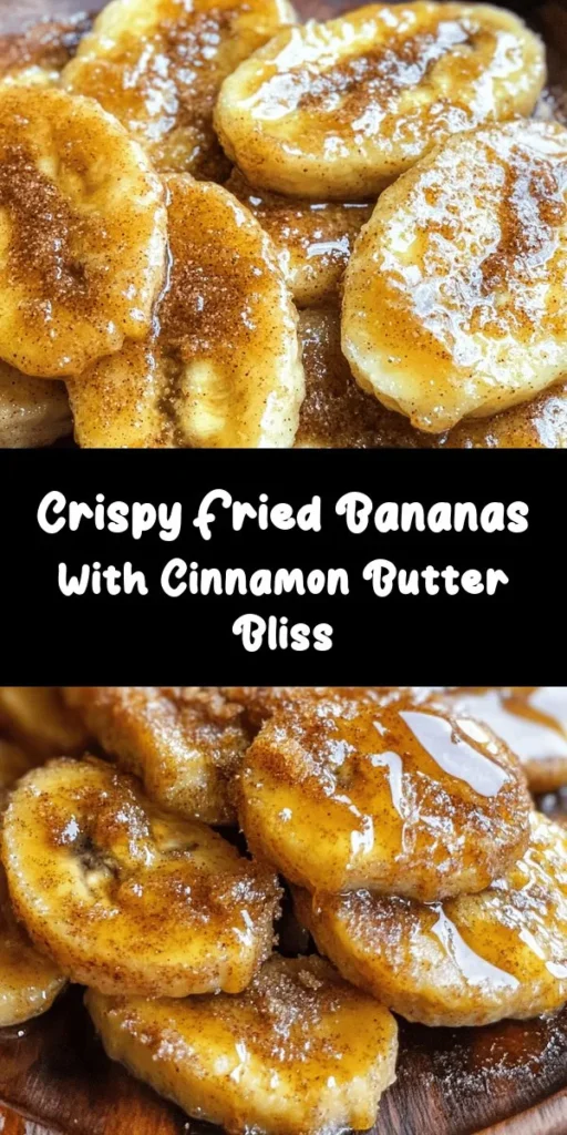 Indulge in the deliciousness of fried bananas drizzled with a warm cinnamon butter sauce! This easy recipe features ripe bananas coated in a smooth batter and fried to golden perfection. Pair the crispy treat with a sweet, buttery cinnamon sauce for a mouthwatering dessert or snack. Perfect for sharing, these fried bananas are ready in just 20 minutes. Treat yourself to this delightful combination of flavors today!
