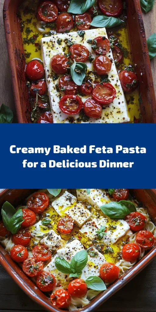Indulge in this Baked Feta Pasta Delight, a creamy and flavorful dish that's perfect for any night of the week! With just a few simple ingredients like feta cheese, cherry tomatoes, and garlic, it's easy to whip up. Bake until the feta is golden and combine with al dente pasta for a delicious meal. Garnish with fresh basil and lemon zest for a bright finish. Quick, comforting, and sure to impress! Enjoy this delightful dish with friends and family.