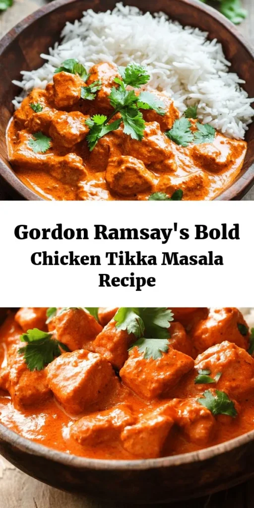 Discover Gordon Ramsay's Chicken Tikka Masala, a flavorful dish that's perfect for a cozy dinner! Marinated in yogurt and spices, the succulent chicken cooks to perfection in a rich tomato and cream sauce. This recipe is easy to follow and delivers a delectable, aromatic meal that's sure to impress. Serve it with basmati rice or naan for an authentic touch. Ready to elevate your cooking game? Try it now and enjoy a taste of India at home!