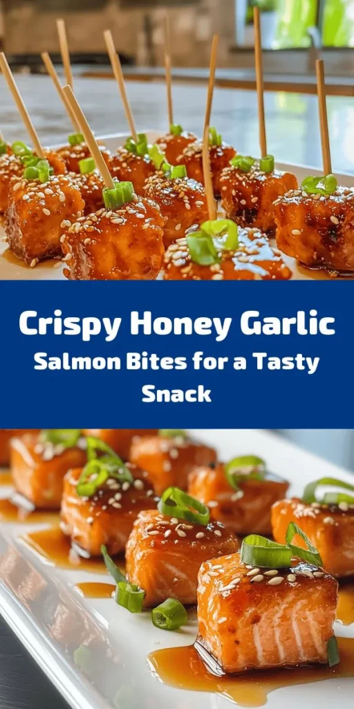 Elevate your dinner game with these crispy honey garlic salmon bites! This quick and easy recipe features tender salmon coated in a delicious crunchy breading, tossed in a sweet and savory honey garlic sauce. Perfect as an appetizer or main dish, it combines simple ingredients for a burst of flavor. Ready in just 25 minutes, these mouthwatering bites topped with green onions and sesame seeds are sure to impress your family and friends!