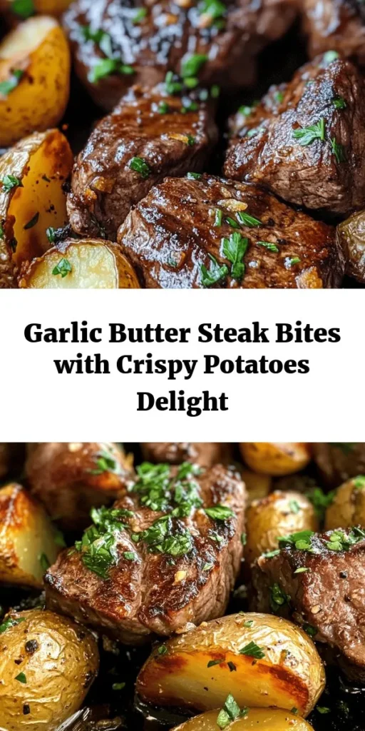 Indulge in the deliciousness of Sizzling Garlic Butter Steak Bites paired with crispy roasted potatoes! This crowd-pleasing recipe features tender sirloin steak cubes sautéed in a rich garlic butter sauce, infused with fresh herbs. The golden baby potatoes are seasoned to perfection and roasted until crispy. Quick and easy to prepare, this dish is perfect for weeknight dinners or special occasions. Treat yourself and your loved ones to this flavorful meal!