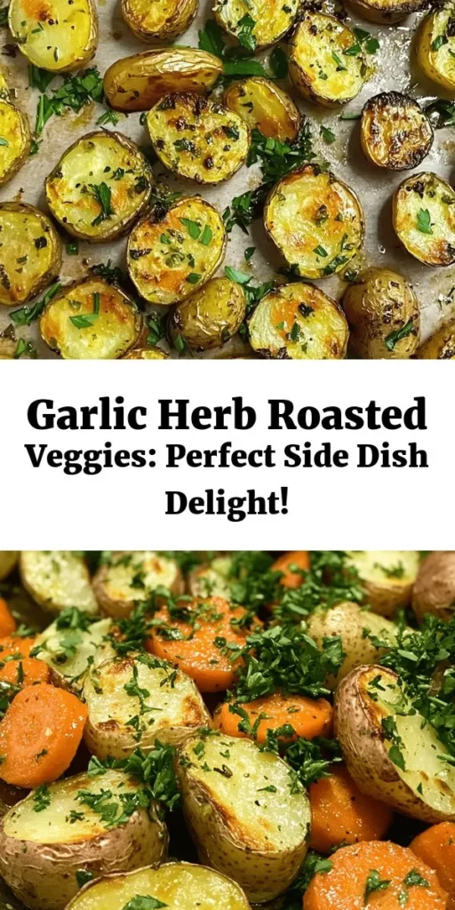 Treat yourself to these delicious garlic herb roasted potatoes, carrots, and zucchini! Perfect as a side dish or a healthy snack, this recipe is super easy and quick to make. Toss together fresh veggies with minced garlic, olive oil, and aromatic herbs, then roast until golden and tender. In just 40 minutes, you'll have a flavorful dish bursting with color and taste. Don't forget to garnish with fresh parsley for that extra touch! Enjoy!