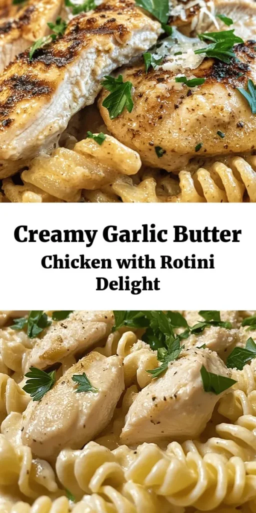 Indulge in this creamy garlic butter chicken and rotini dish that’s perfect for your weeknight dinner! Tender chicken breasts are cooked to golden perfection, then tossed in a luscious Parmesan sauce made with garlic and heavy cream. This easy recipe comes together in just 30 minutes, making it not only delicious but also quick! Garnish with fresh parsley for a pop of color and extra flavor. Comfort food at its finest awaits you!
