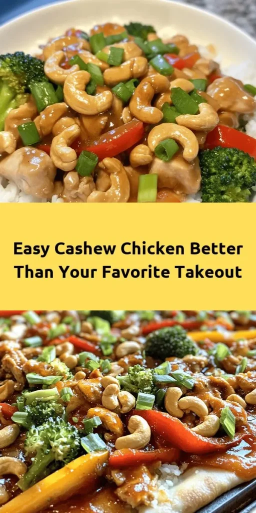 Craving takeout? Try this Better-Than-Takeout Cashew Chicken recipe! Packed with tender chicken, crunchy cashews, and vibrant veggies, it’s ready in just 35 minutes. This delightful dish features a savory sauce that you can customize with shrimp or tofu. Perfect for busy weeknights, serve it over fluffy rice or quinoa, and top with green onions for a fresh finish. Say goodbye to takeout and hello to homemade goodness! 🥢🥜