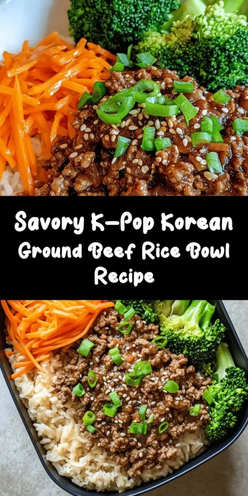 Whip up this delicious K-Pop Korean Ground Beef Bowl in just 25 minutes! Perfectly seasoned ground beef is combined with aromatic garlic, onion, and ginger, then tossed in a savory soy sauce mixture for an explosion of flavor. Serve it over fluffy jasmine rice, with optional steamed broccoli for a nutritious boost. Garnish with fresh green onions and sesame seeds for the perfect finishing touch. Quick, easy, and oh-so-satisfying!