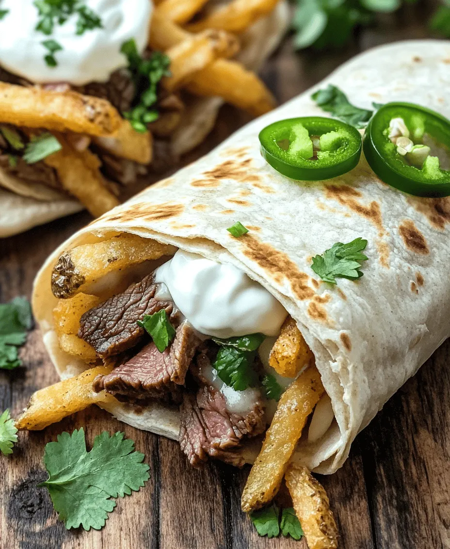 If you're looking for a dish that embodies indulgence and comfort, look no further than Steak & Cheese Dirty Fry Burritos. This mouthwatering creation brings together the juiciness of flank steak, the creaminess of cheese, and the satisfying crunch of crispy fries, all wrapped up in a warm tortilla. With each bite, you’ll experience a harmonious fusion of flavors and textures that cater to your taste buds and your cravings for comfort food.
