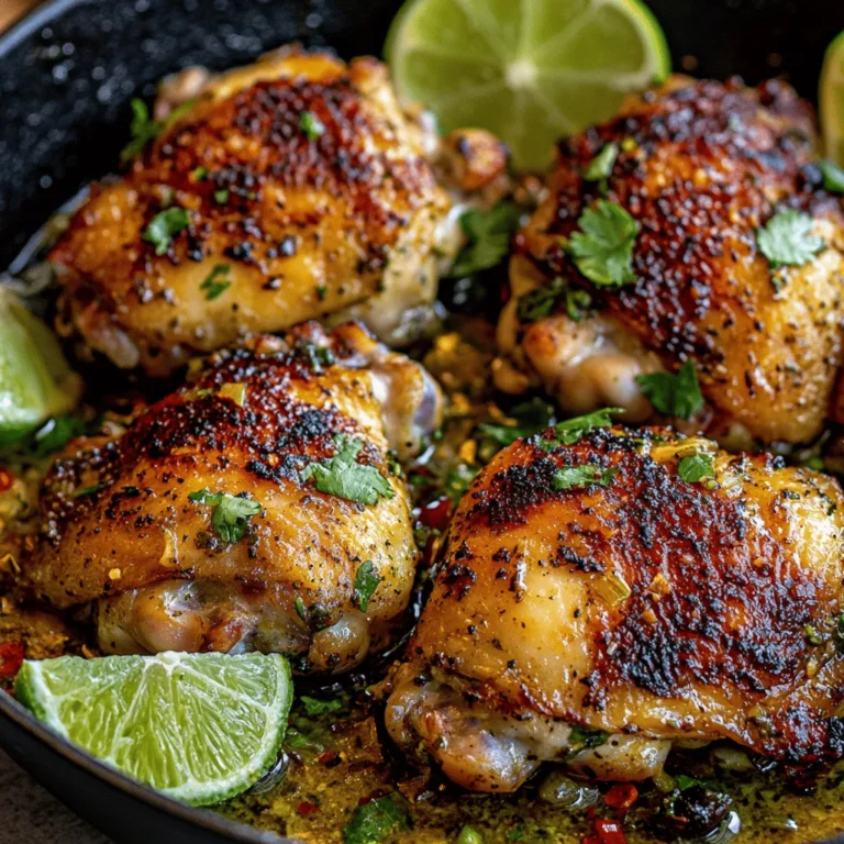 If you’re searching for a dish that embodies vibrant flavors and effortless preparation, look no further than Zesty Cilantro Lime Chicken Thighs. This delightful recipe showcases the tender juiciness of chicken thighs, coated in a zesty marinade that brings the essence of fresh ingredients to your table. The combination of cilantro and lime creates a bright, refreshing profile that elevates this dish, making it a go-to choice for various occasions—from casual weeknight dinners to festive gatherings.