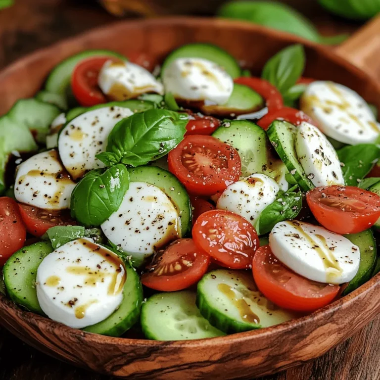 As the sun shines brighter and the days grow warmer, the craving for light and refreshing dishes becomes irresistible. One delightful option that perfectly encapsulates the essence of summer is the Cucumber Caprese Salad. This vibrant salad combines fresh, crunchy cucumbers with the classic flavors of the traditional Caprese salad, which typically features ripe tomatoes, creamy mozzarella, and fragrant basil. The Cucumber Caprese Salad not only retains the delightful taste of its predecessor but also adds a refreshing twist that makes it an ideal dish for hot weather.