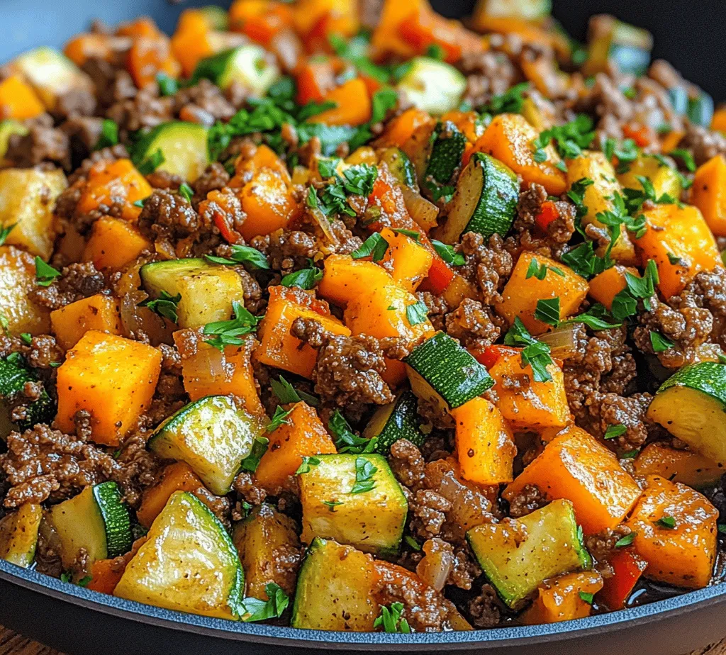 In the realm of home cooking, few meals can rival the simplicity and satisfaction of a one-pan dish. The Ground Beef Zucchini Sweet Potato Skillet is a perfect embodiment of this culinary trend, combining hearty ingredients into a delicious and nutritious meal that can be prepared in under 30 minutes. This dish not only tantalizes the taste buds but also brings a wealth of nutritional benefits, making it an ideal choice for busy weeknights or a relaxed weekend dinner.