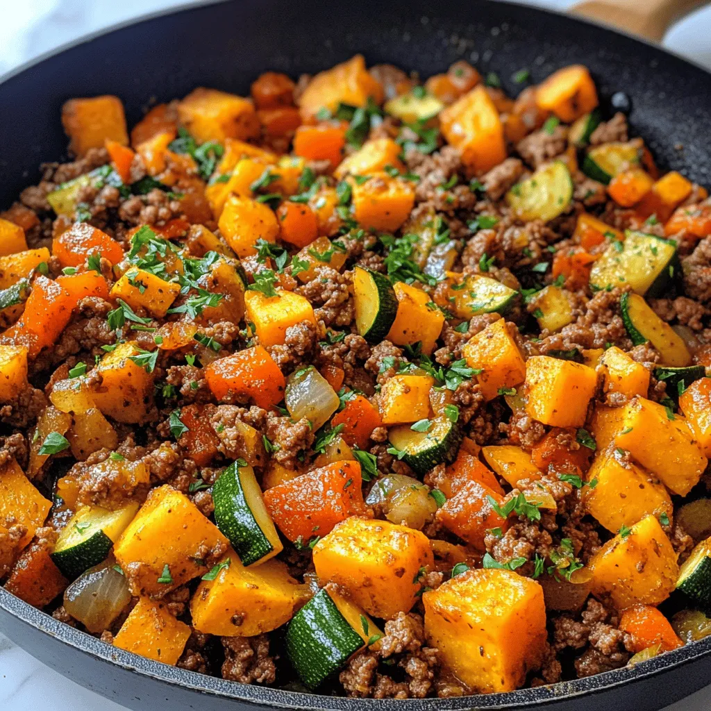 In the realm of home cooking, few meals can rival the simplicity and satisfaction of a one-pan dish. The Ground Beef Zucchini Sweet Potato Skillet is a perfect embodiment of this culinary trend, combining hearty ingredients into a delicious and nutritious meal that can be prepared in under 30 minutes. This dish not only tantalizes the taste buds but also brings a wealth of nutritional benefits, making it an ideal choice for busy weeknights or a relaxed weekend dinner.
