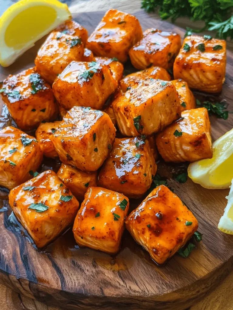 Hot Honey Salmon Bites are a sensational dish that beautifully marries the enticing flavors of sweetness and spice. This recipe transforms ordinary salmon into a gourmet experience, perfect for impressing guests at a dinner party or enjoying a quick weeknight meal. With the balance of honey's natural sweetness and the fiery kick of sriracha, these salmon bites are both delicious and satisfying.