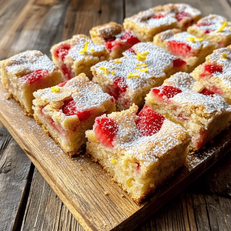 When it comes to indulgent desserts, brownies often steal the spotlight with their rich, fudgy texture and deep chocolate flavor. However, there’s a delightful alternative that deserves equal attention: blondies. These sweet treats, characterized by their buttery, golden hue, offer a unique flavor profile that sets them apart from their chocolatey counterparts. Today, we’re diving into a refreshing version of this dessert: Strawberry Lemon Blondies.