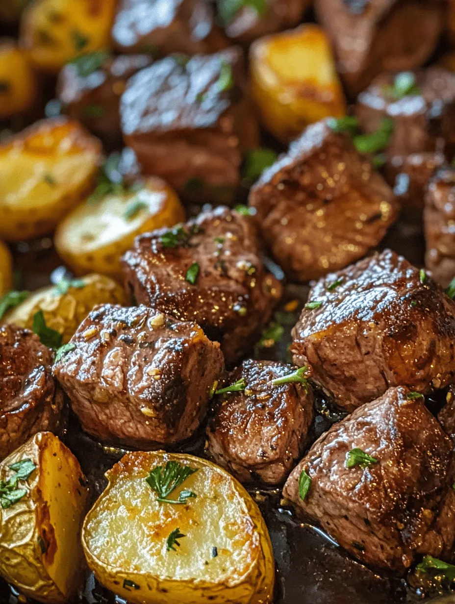 If you’re on the lookout for a mouthwatering dish that perfectly balances rich flavors, hearty ingredients, and a quick preparation time, look no further than garlic butter steak bites and potatoes. This delectable recipe combines tender, juicy steak with crispy baby potatoes, all enveloped in a luscious garlic butter sauce. It’s the epitome of comfort food, effortlessly capturing the essence of a home-cooked meal that’s sure to please everyone at the table.