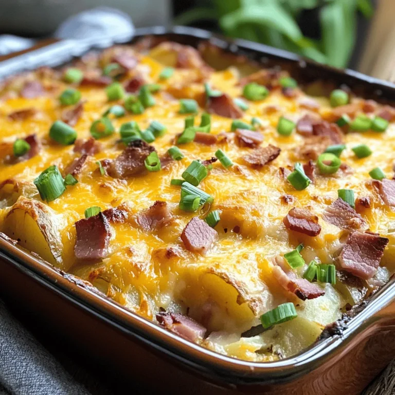 Discover the ultimate comfort food with our Ham & Bacon Cheesy Potatoes recipe. This dish combines the rich flavors of savory ham and crispy bacon with creamy, cheesy potatoes, creating a delightful meal perfect for family gatherings, potlucks, or a cozy dinner at home. The combination of textures and flavors in this dish brings warmth and satisfaction, making it an ideal choice for any occasion.