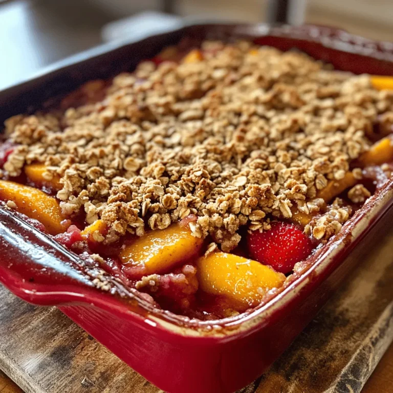 As the days grow longer and warmer, the allure of summer fruits beckons us to create desserts that celebrate the bounty of the season. One such delightful treat is the Sweet Summer Strawberry Peach Crisp, a perfect harmony of flavors and textures that brings together the best of summer's harvest. Imagine biting into a warm, juicy filling of ripe strawberries and peaches, topped with a golden, crumbly crisp that adds a satisfying crunch. This recipe is not only a feast for the taste buds but also a comforting dessert ideal for family gatherings, picnics, or a cozy night at home.