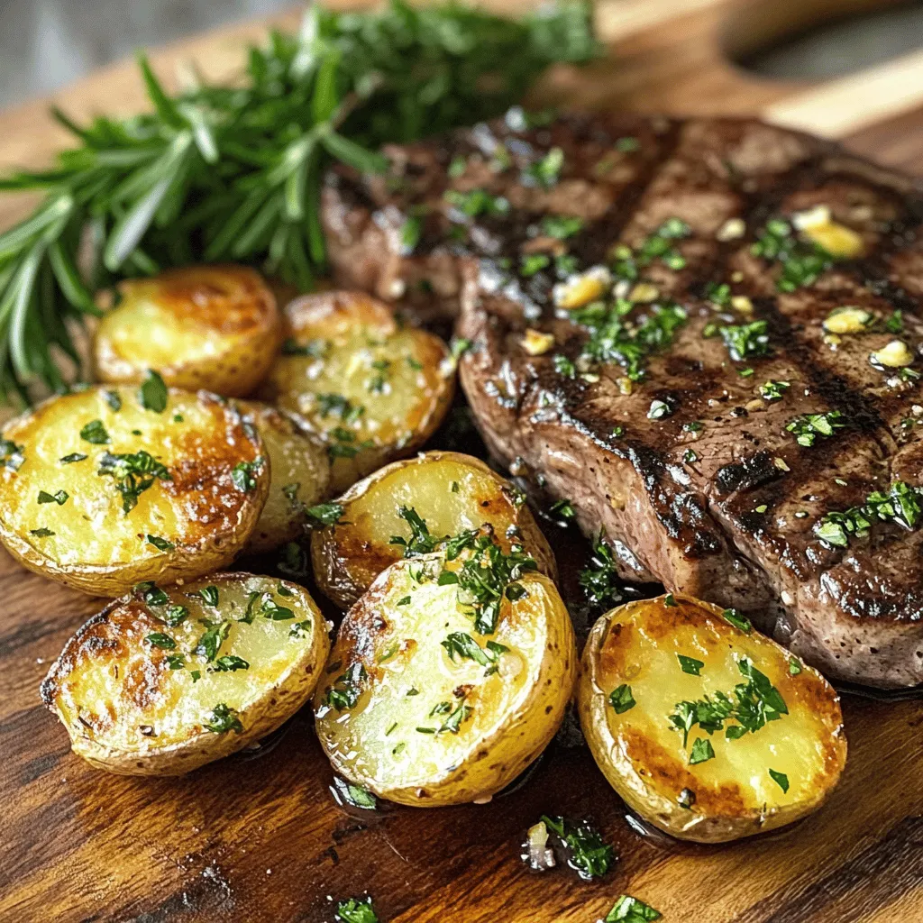 If you're on the lookout for a dish that combines rich flavors and effortless preparation, look no further than garlic butter steak and potatoes. This recipe brings together the succulent taste of perfectly seared ribeye steaks and tender baby potatoes, all enveloped in the aromatic embrace of garlic and butter. The beauty of this dish lies not only in its delectable flavor profile but also in its simplicity—making it ideal for both weeknight dinners and special occasions.