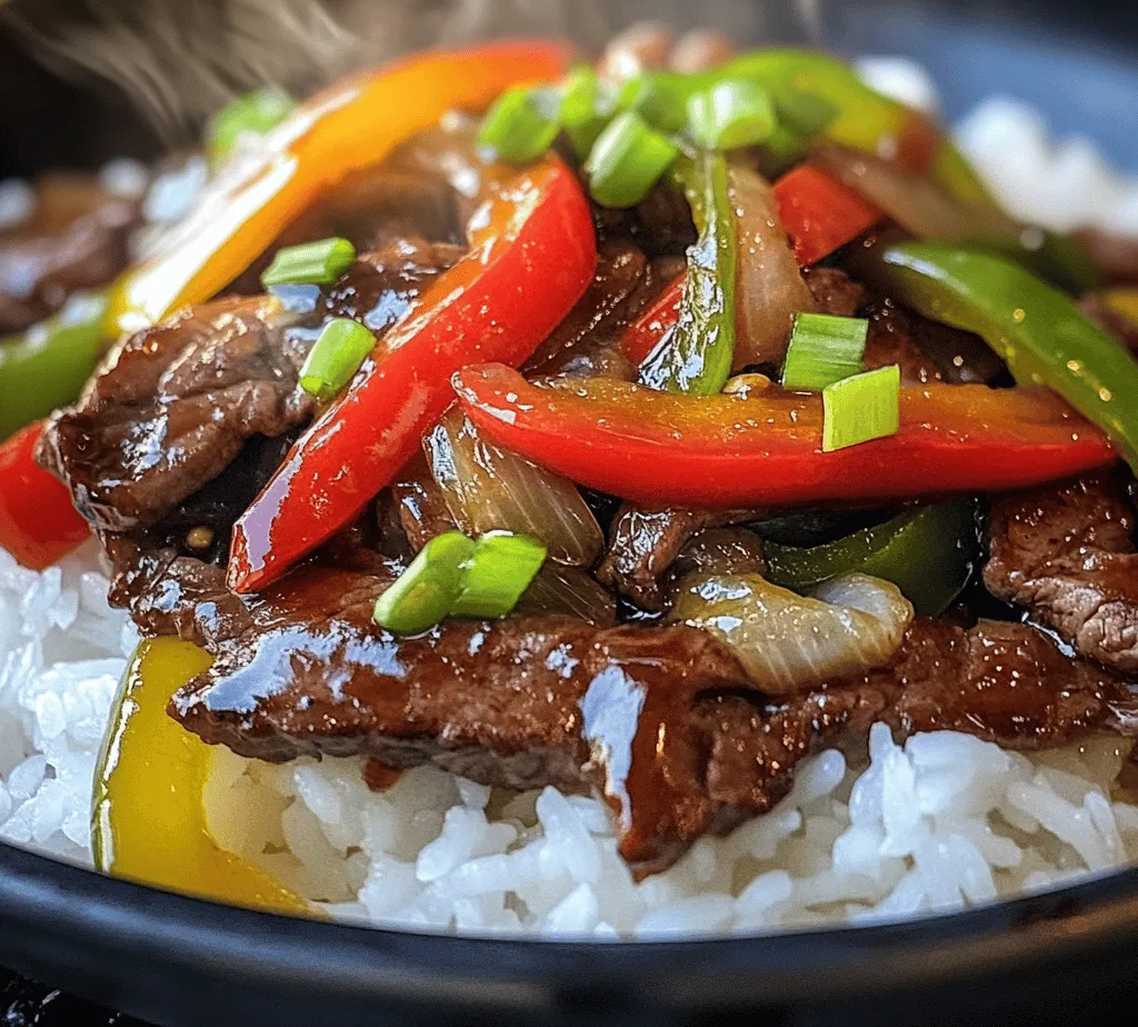 Sizzling Pepper Steak Delight is not just a dish; it's an experience that brings the vibrant flavors of Asian cuisine right to your dining table. This recipe combines tender flank steak with colorful bell peppers and aromatic spices, resulting in a meal that is both delicious and visually appealing. Perfect for family gatherings or a cozy dinner for two, this dish is a celebration of bold flavors and textures that will leave your taste buds dancing with delight. With its sizzling presentation, it’s also a fantastic choice for impressing guests at your next dinner party.