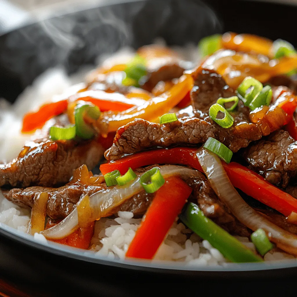 Sizzling Pepper Steak Delight is not just a dish; it's an experience that brings the vibrant flavors of Asian cuisine right to your dining table. This recipe combines tender flank steak with colorful bell peppers and aromatic spices, resulting in a meal that is both delicious and visually appealing. Perfect for family gatherings or a cozy dinner for two, this dish is a celebration of bold flavors and textures that will leave your taste buds dancing with delight. With its sizzling presentation, it’s also a fantastic choice for impressing guests at your next dinner party.