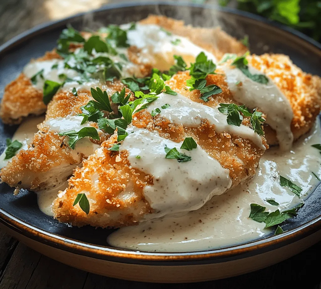 Crispy Parmesan Chicken with a Dreamy Garlic Cream Sauce is more than just another dinner option; it’s a dish that elevates any meal into a special occasion. Imagine succulent chicken breasts coated in a golden, crunchy crust, complemented by a rich, creamy garlic sauce that clings to every bite. This recipe embodies comfort food at its finest, making it the perfect choice for weeknight dinners, family gatherings, or even an elegant dinner party.
