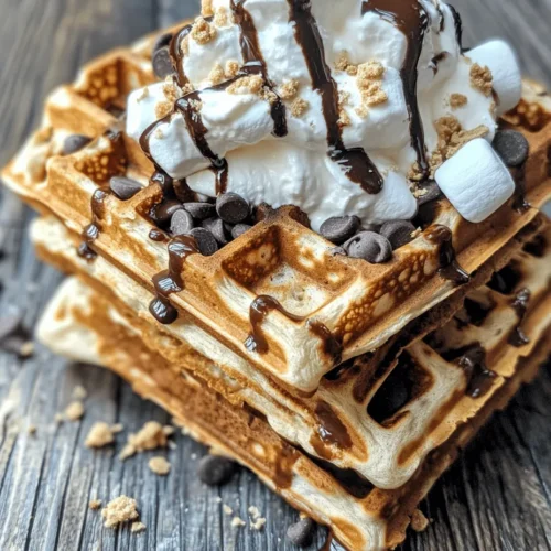 Imagine sitting around a crackling campfire, the aroma of toasted marshmallows wafting through the air, as you assemble the perfect S’more, savoring the delightful blend of gooey marshmallow, rich chocolate, and crunchy graham crackers. This nostalgic treat evokes memories of summer nights and childhood adventures, and now, it's time to bring that beloved experience to your breakfast table with a fun and indulgent twist: S’mores Waffles.