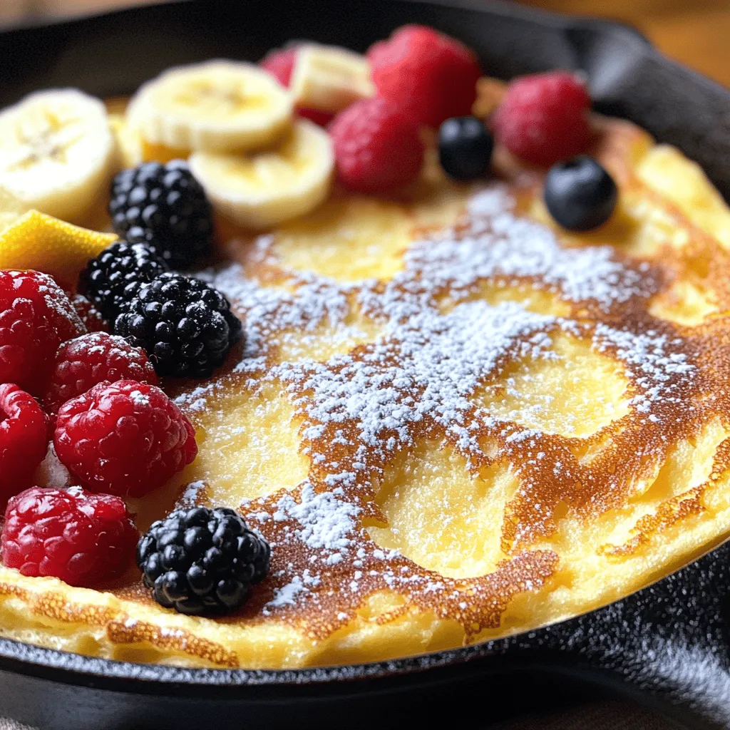 The Fluffy Baked German Pancake, often referred to simply as a German pancake, is a delightful breakfast dish that has captured the hearts and taste buds of many. Known for its airy texture and unique presentation, this pancake stands apart from its traditional counterparts. Unlike standard pancakes, which are cooked on a griddle, the German pancake is baked in the oven, allowing it to puff up beautifully and create a light, fluffy texture that is sure to impress.