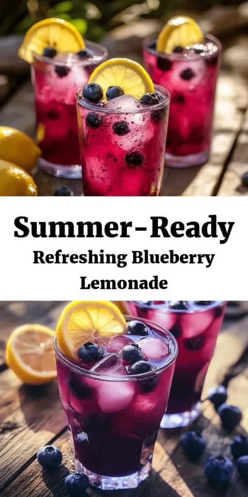 Cool off with this deliciously refreshing Blueberry Lemonade, perfect for any warm day! Made with fresh blueberries and zesty lemon juice, this drink is bursting with flavor. Follow our simple instructions to create a sweet and tangy beverage that will impress your guests or simply satisfy your thirst. Serve it over ice, garnished with lemon slices and blueberries for a stunning presentation. Enjoy this easy to make drink that's sure to brighten your day!