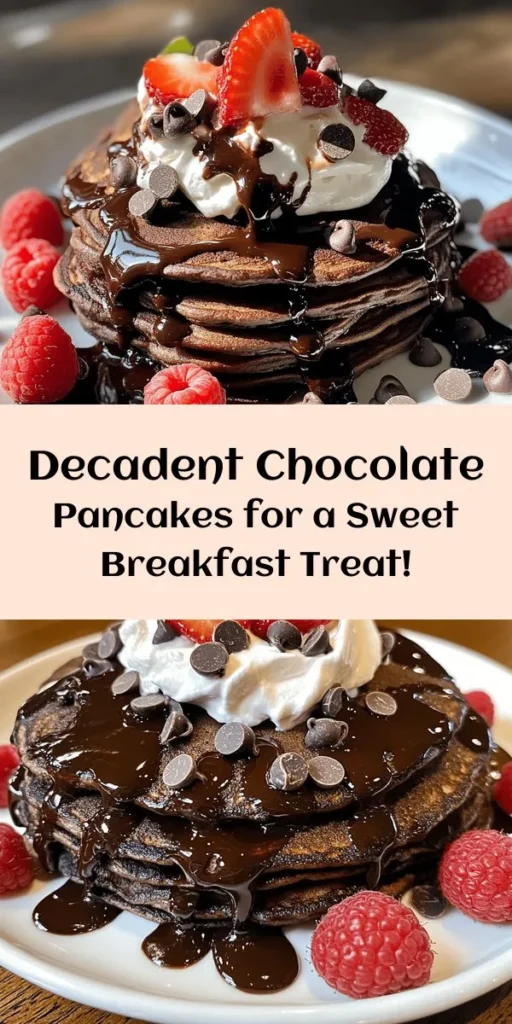 Indulge your breakfast cravings with these amazing chocolate pancakes! Made with rich cocoa powder and chocolate chips, this easy recipe yields fluffy, decadent pancakes in just 20 minutes. Perfect for a special brunch or a cozy family breakfast, serve them warm with whipped cream, fresh berries, or a drizzle of chocolate syrup. This delicious treat is sure to satisfy your sweet tooth and impress everyone at the table. Try it today!