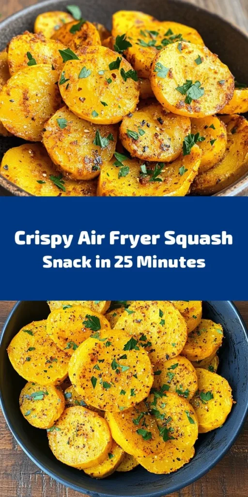 Experience the joy of cooking with this Air Fryer Squash Delight! Perfectly sliced yellow squash is tossed in olive oil and a blend of spices, then air-fried to golden perfection. This quick and easy recipe takes just 25 minutes and makes a delicious side dish or healthy snack. Garnished with fresh parsley, it's not only tasty but also beautifully colorful. Enjoy a nutritious treat that everyone will love!