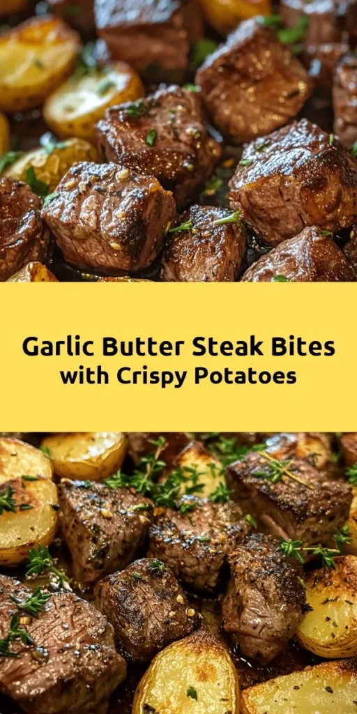 Indulge in these delicious Garlic Butter Steak Bites and Potatoes for a quick and satisfying dinner! Tender sirloin steak bites are seared to perfection in a buttery garlic sauce, paired with crispy roasted baby potatoes. With just a handful of ingredients and simple steps, you can whip up this flavorful dish in under 40 minutes. Perfect for weeknight meals or a special occasion, serve it garnished with fresh parsley for a delightful touch!