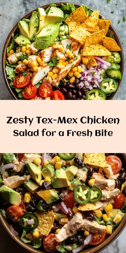 Elevate your lunch game with this vibrant Tex-Mex Chopped Chicken Salad! Packed with protein-rich chicken, fresh veggies, creamy avocado, and a zesty lime dressing, this colorful salad is not just delicious but also quick to prepare in just 15 minutes. Perfect for meal prep or a light dinner, serve it chilled and garnish with crunchy tortilla chips for the ultimate texture. Enjoy a taste of the Southwest in every bite!