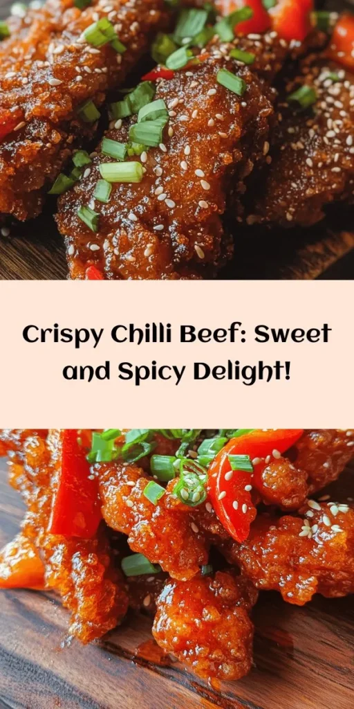 Try this delicious Crispy Chilli Beef with Sweet Chilli for a flavorful weeknight dinner! Made with thinly sliced beef flank or sirloin, coated in a crispy mixture and stir-fried with vibrant bell peppers and onions, this dish is a crowd-pleaser. Tossed in sweet chilli sauce and garnished with sesame seeds and spring onions, it's perfect served over steamed rice or noodles. Easy to make and ready in under an hour, it's sure to become a family favorite!