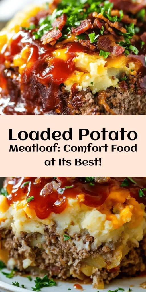 Discover the ultimate comfort food with this Loaded Potato Meatloaf! Combining juicy ground beef (or a beef-pork mix) with creamy mashed potatoes, crispy bacon, and melted cheddar, it’s a delicious twist on a classic dish. Topped with tangy ketchup or BBQ sauce and extra cheese, this meatloaf is perfect for family dinners. It's easy to prepare, with just 20 minutes of prep time and can be enjoyed with your favorite side. Satisfy your cravings today!