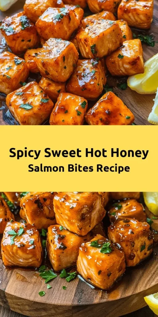 Get ready for a flavor explosion with these Hot Honey Salmon Bites! Made with fresh salmon marinated in a delicious blend of honey, sriracha, soy sauce, and spices, these easy bites are grilled to perfection in just minutes. Perfect as an appetizer or served over rice for a satisfying main dish, you’ll love the sweet and spicy balance of flavors. Garnish with fresh parsley and lemon wedges for an extra pop. Dive into this tasty recipe for a crowd-pleasing meal!